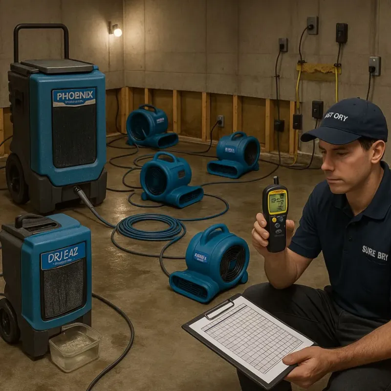 Structural Drying and Dehumidification process in Lakehurst, NJ